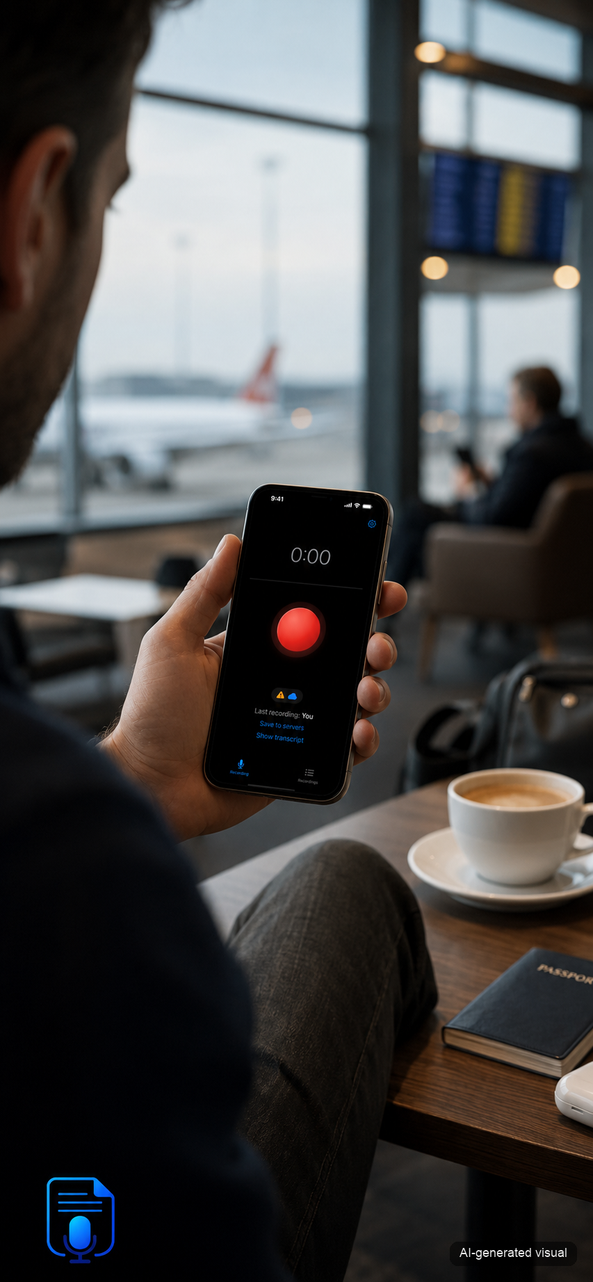AI-generated illustrative visual — Voice Capture recording a voice note